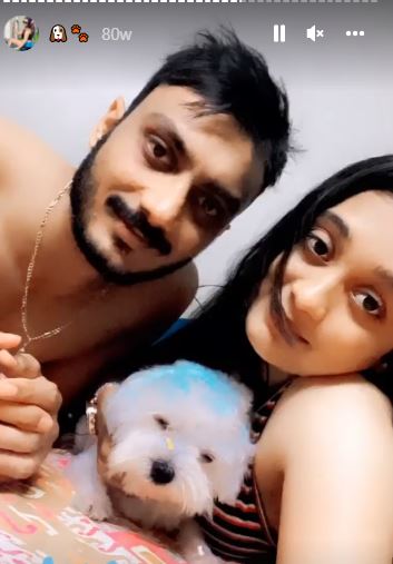 Meha Patel with Axar Patel